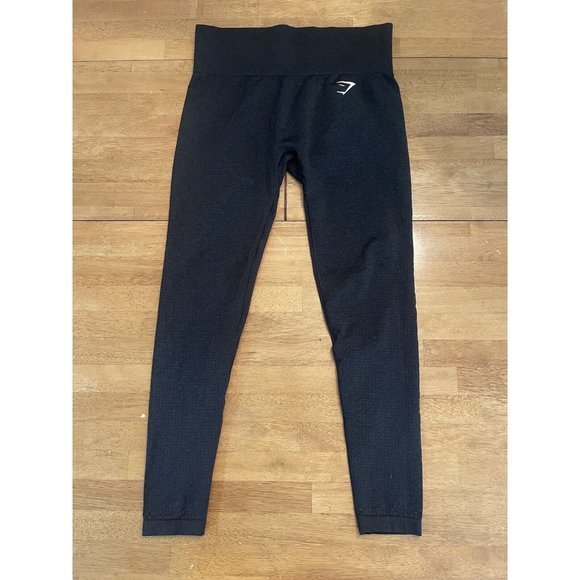 Gymshark Black Texture Leggings Black Size XS Womens Sports Athletic Gym Workout - Picture 2 of 7